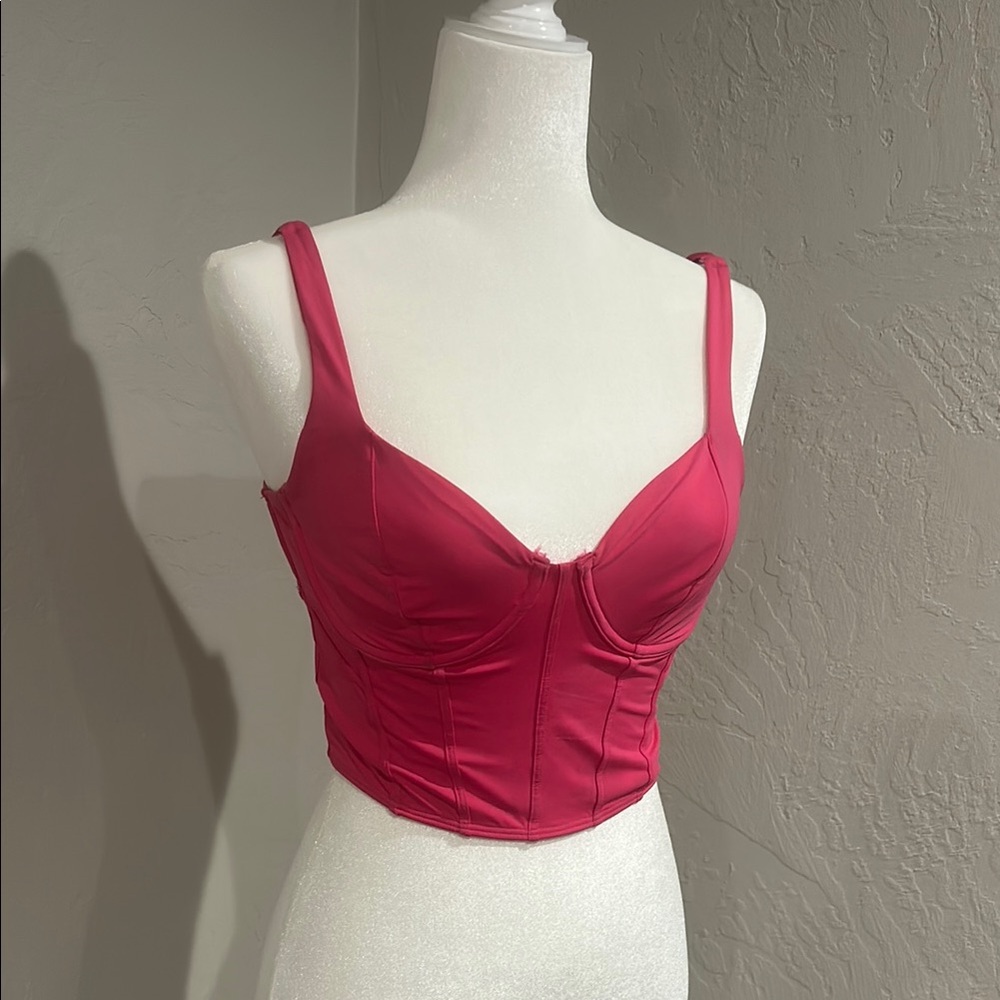 Elegant Pink Satin Bustier Top
